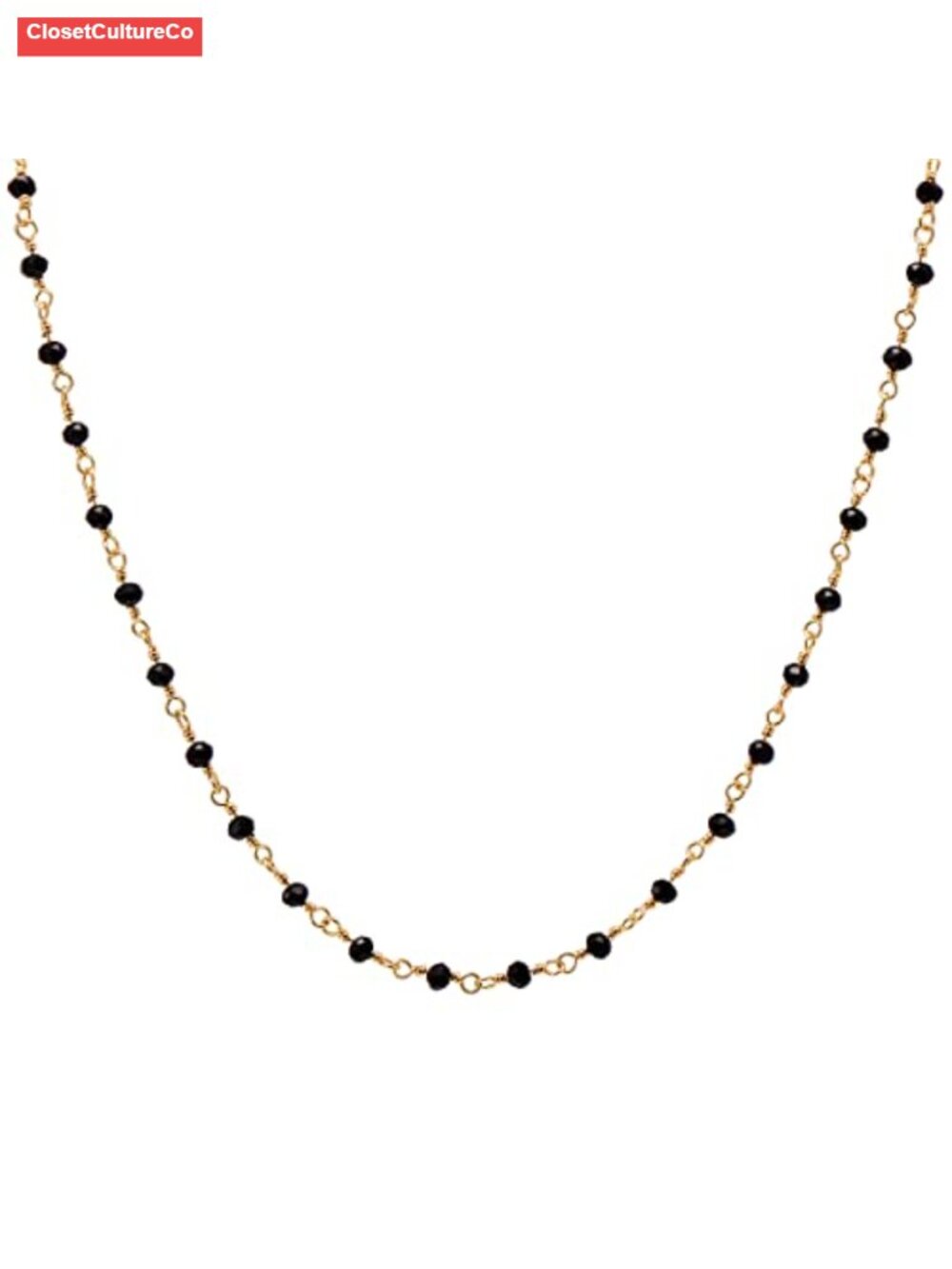 14k Yellow Gold Filled Wire Beaded Chain Necklace 20 Inch Women